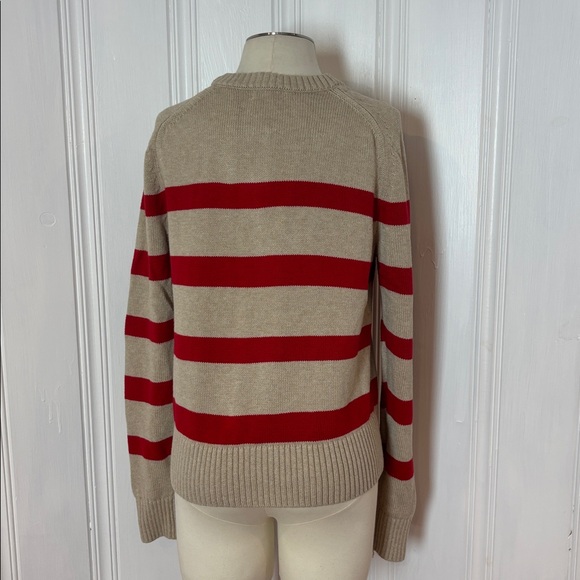 BANANA REPUBLIC Red Stripe Cotton & Silk Sweater – Size M - Picture 3 of 6